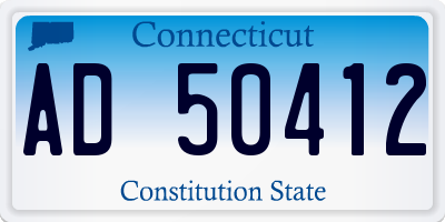 CT license plate AD50412