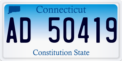 CT license plate AD50419