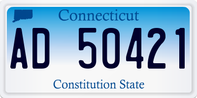 CT license plate AD50421