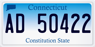 CT license plate AD50422