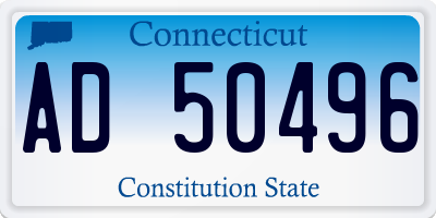 CT license plate AD50496