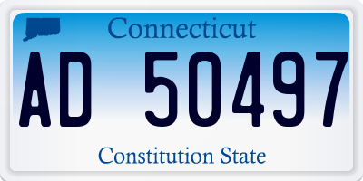 CT license plate AD50497