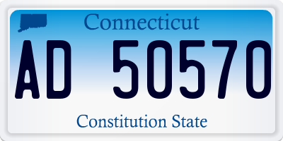 CT license plate AD50570