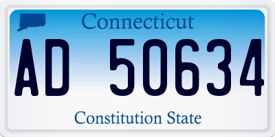 CT license plate AD50634
