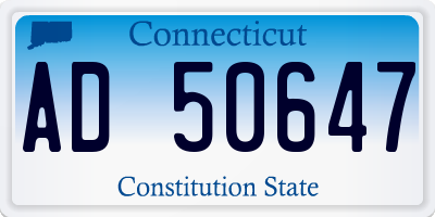 CT license plate AD50647