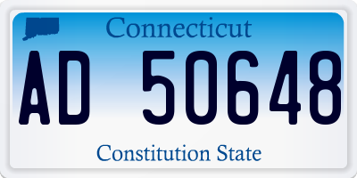 CT license plate AD50648