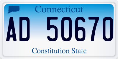 CT license plate AD50670