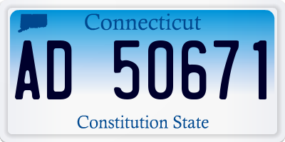 CT license plate AD50671