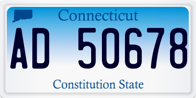 CT license plate AD50678