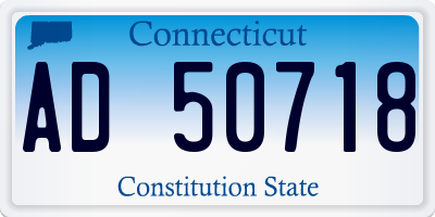 CT license plate AD50718