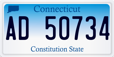 CT license plate AD50734