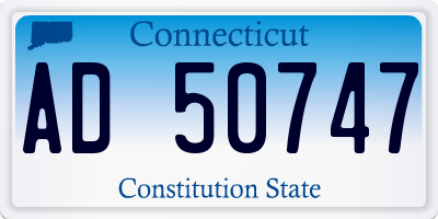 CT license plate AD50747