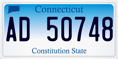 CT license plate AD50748