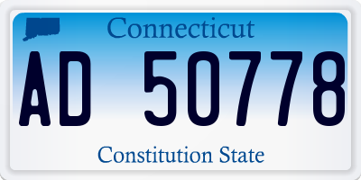 CT license plate AD50778