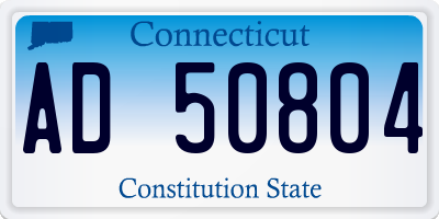 CT license plate AD50804