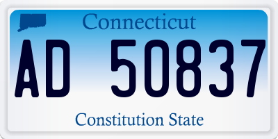 CT license plate AD50837