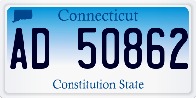 CT license plate AD50862