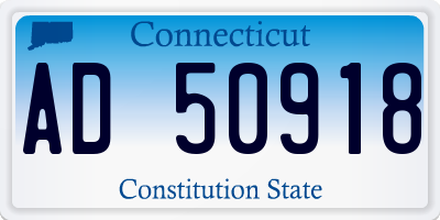 CT license plate AD50918