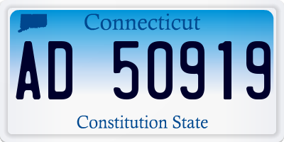 CT license plate AD50919