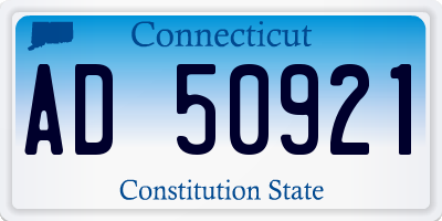 CT license plate AD50921