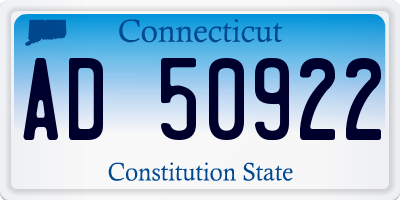 CT license plate AD50922
