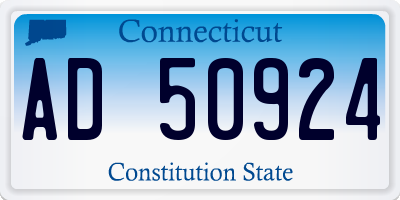 CT license plate AD50924