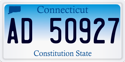CT license plate AD50927