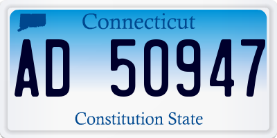 CT license plate AD50947
