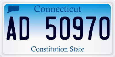 CT license plate AD50970