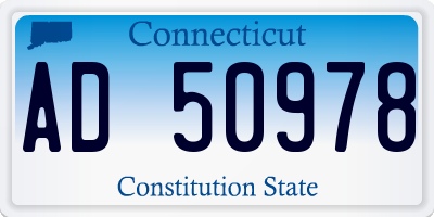 CT license plate AD50978