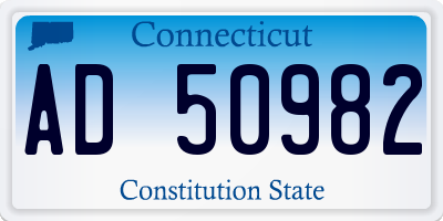 CT license plate AD50982