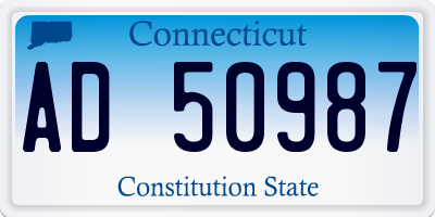 CT license plate AD50987