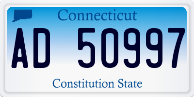 CT license plate AD50997