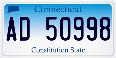 CT license plate AD50998