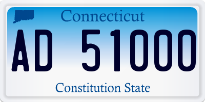 CT license plate AD51000