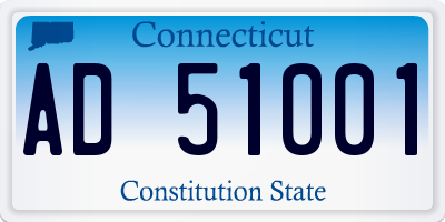 CT license plate AD51001