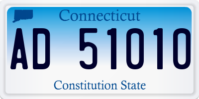CT license plate AD51010