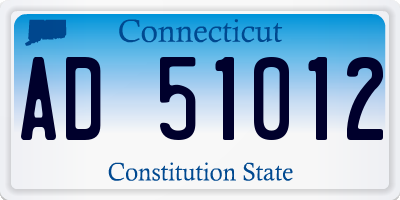 CT license plate AD51012