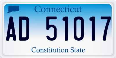CT license plate AD51017