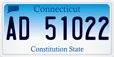 CT license plate AD51022