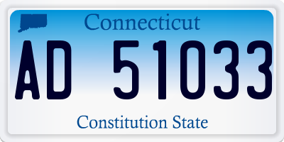 CT license plate AD51033