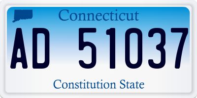 CT license plate AD51037