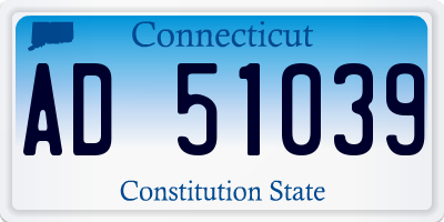 CT license plate AD51039