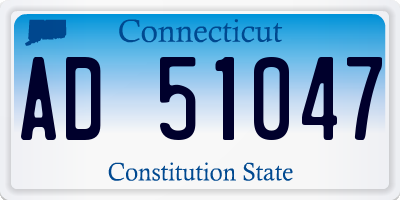 CT license plate AD51047