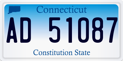 CT license plate AD51087