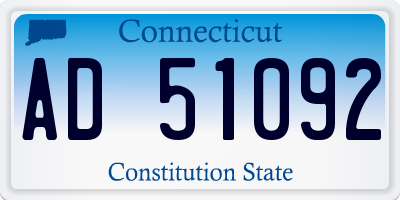 CT license plate AD51092
