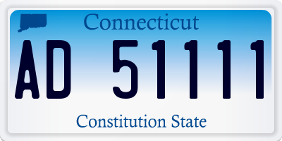 CT license plate AD51111