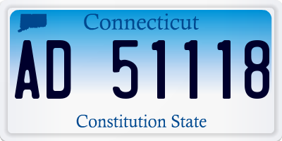 CT license plate AD51118