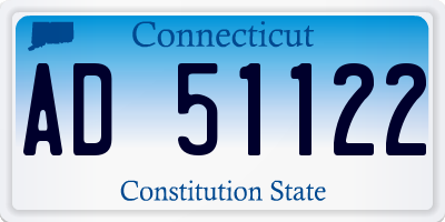 CT license plate AD51122
