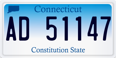 CT license plate AD51147